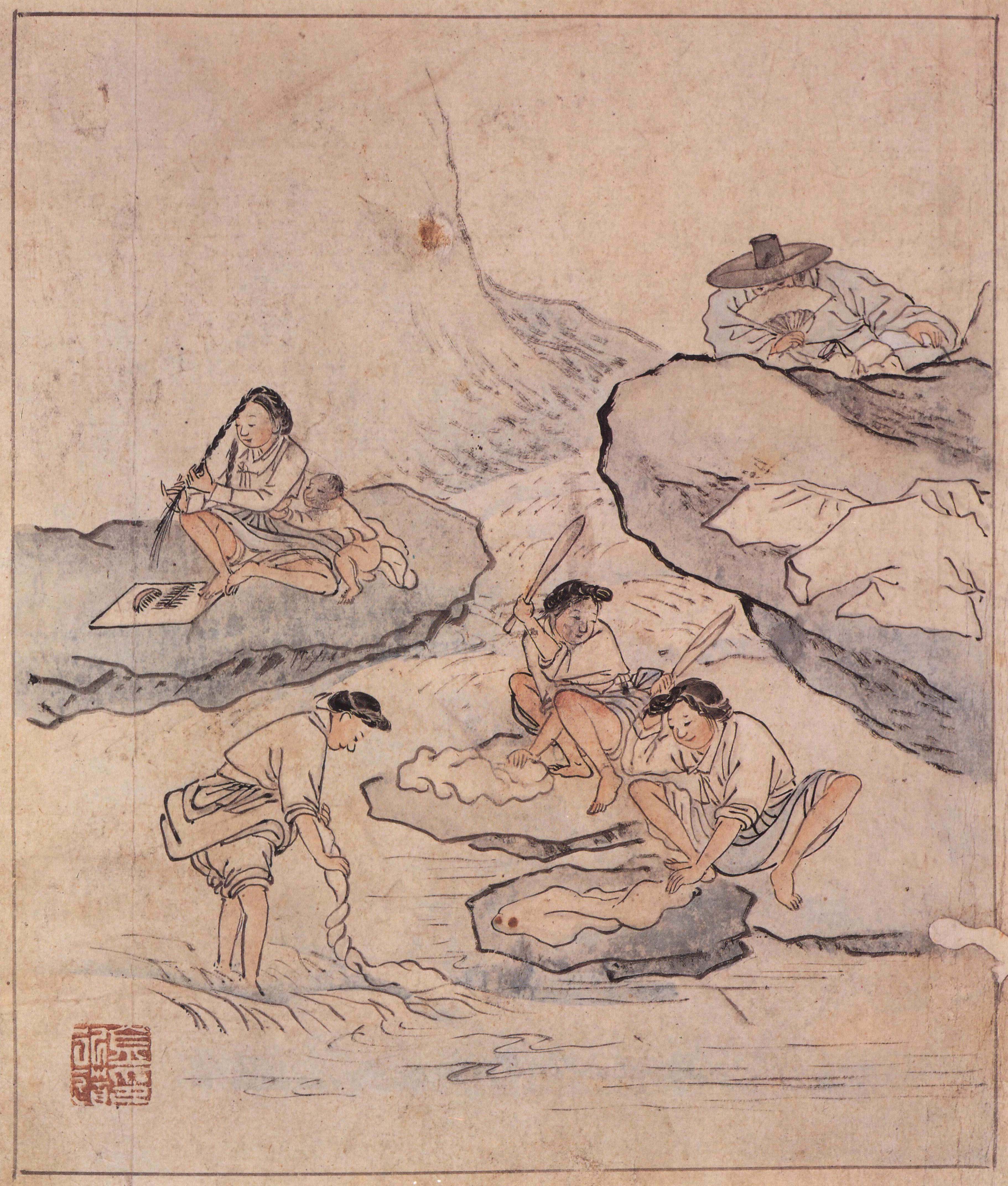 김홍도 빨래터 (The Washing Place)