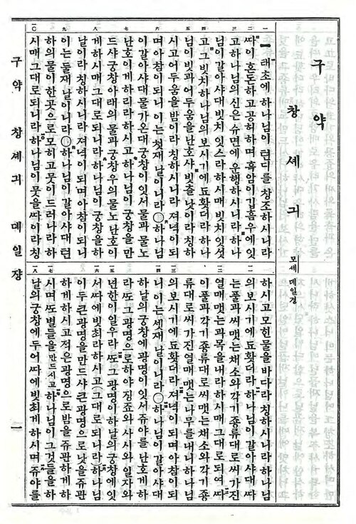 Genesis 1 in the 1938 Revised Korean Bible